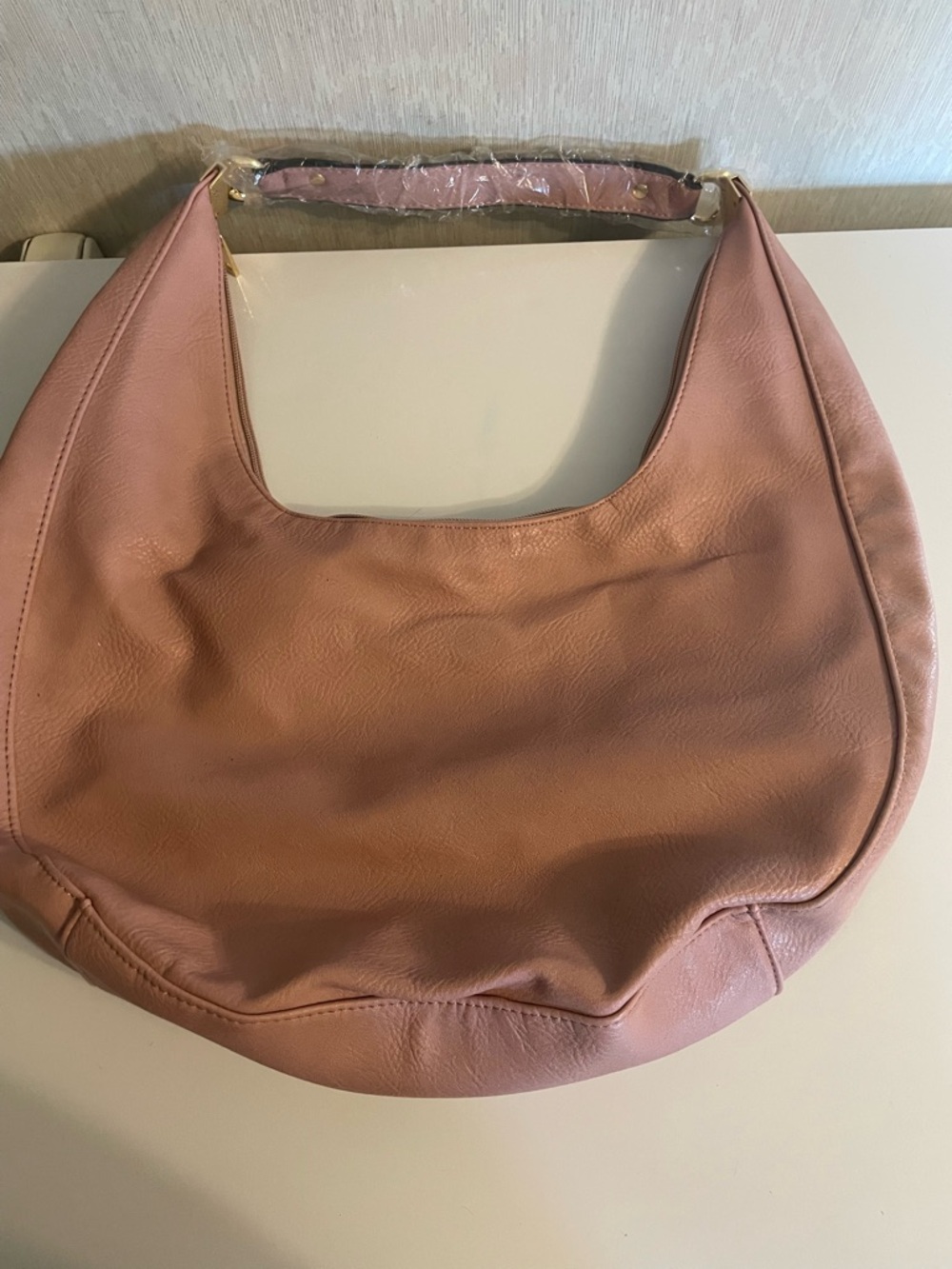 Soft Rounded Women's Shoulder Bag in Dusty Rose